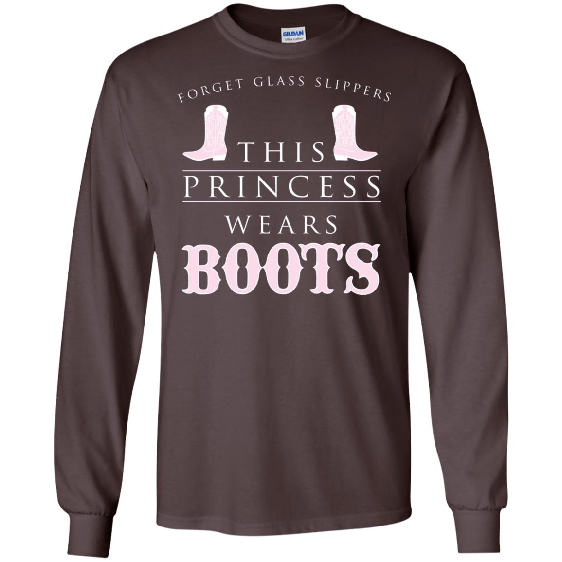 Forget Glass Slippers This Princess Wears Boots T-shirt Dark Chocolate