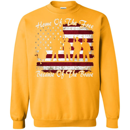 Home Of The Free Because Of The Brave Flag Military Shirt Gold