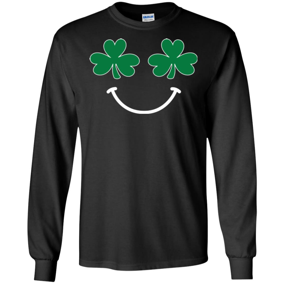 Saint Patrick's Day T-shirt Smiling Shamrocks Black