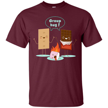 Funny Smores Chocolate Marshmallow Hiking Camping T-shirt Maroon