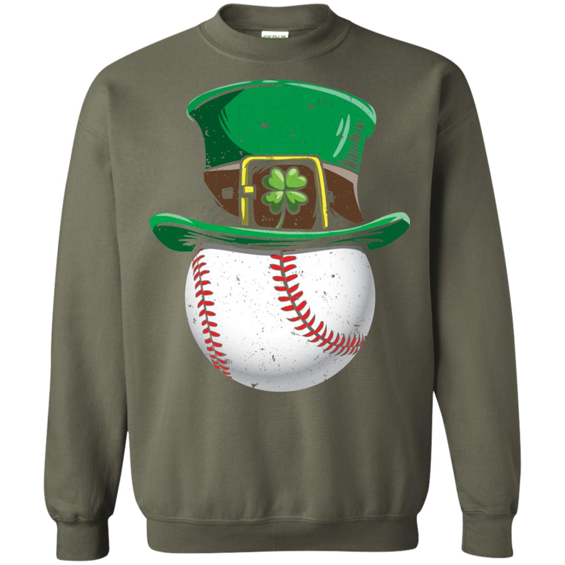 Leprechaun St. Patrick_s Day Baseball Ball T-shirt Military Green