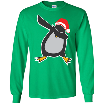 Christmas T-Shirt Dabbing Penguin Irish Green