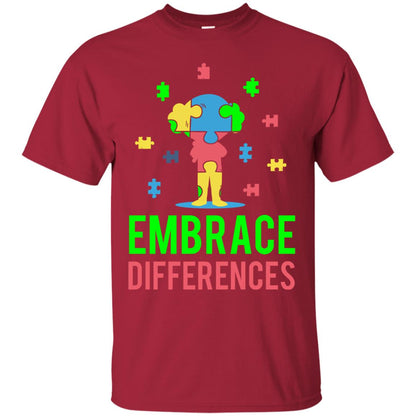 Autism Awareness T-shirt Embrace Differences Cardinal