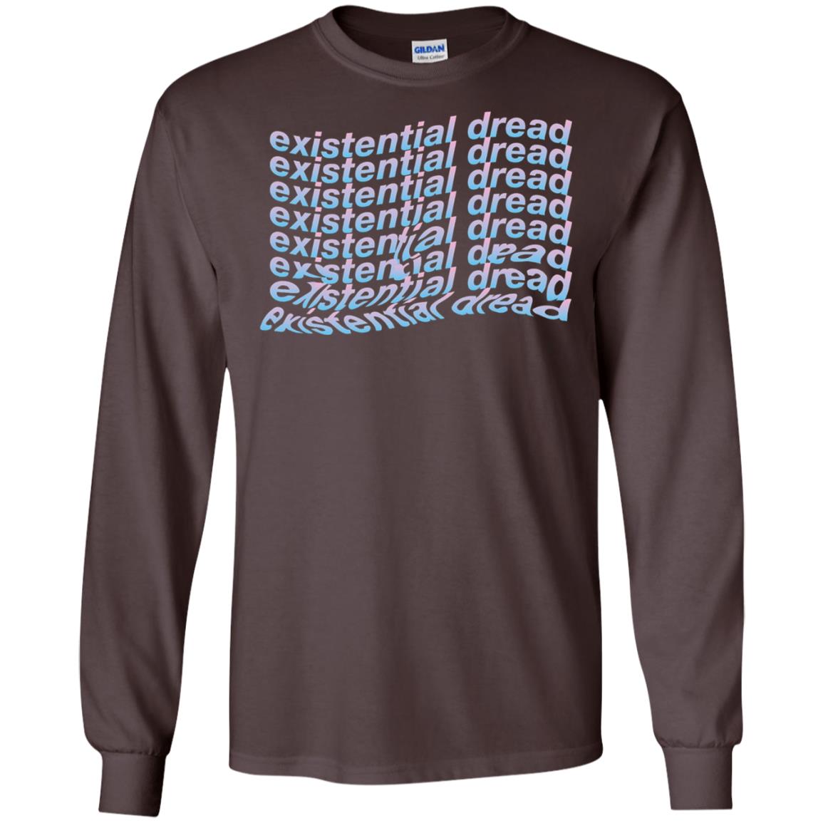 Existential Dread Waves Melting Distortion Aesthetic T-shirt Dark Chocolate