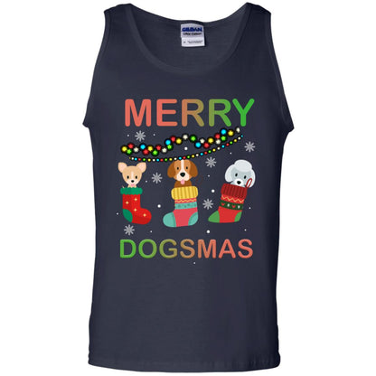 Merry Dogsmas X-mas Gift Shirt For Dogs Lovers Navy
