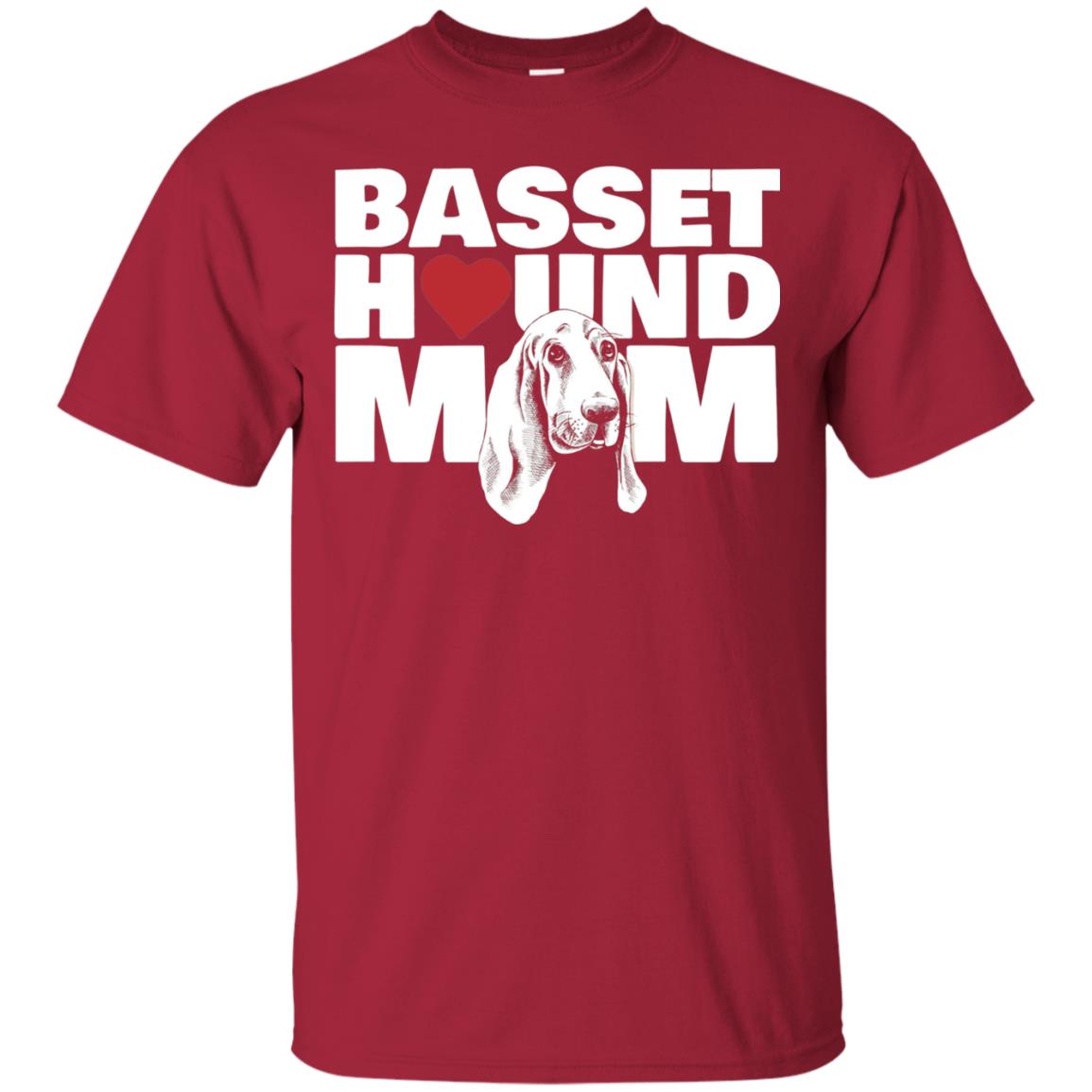 Basset Hound Mom Heart T-shirt Cardinal