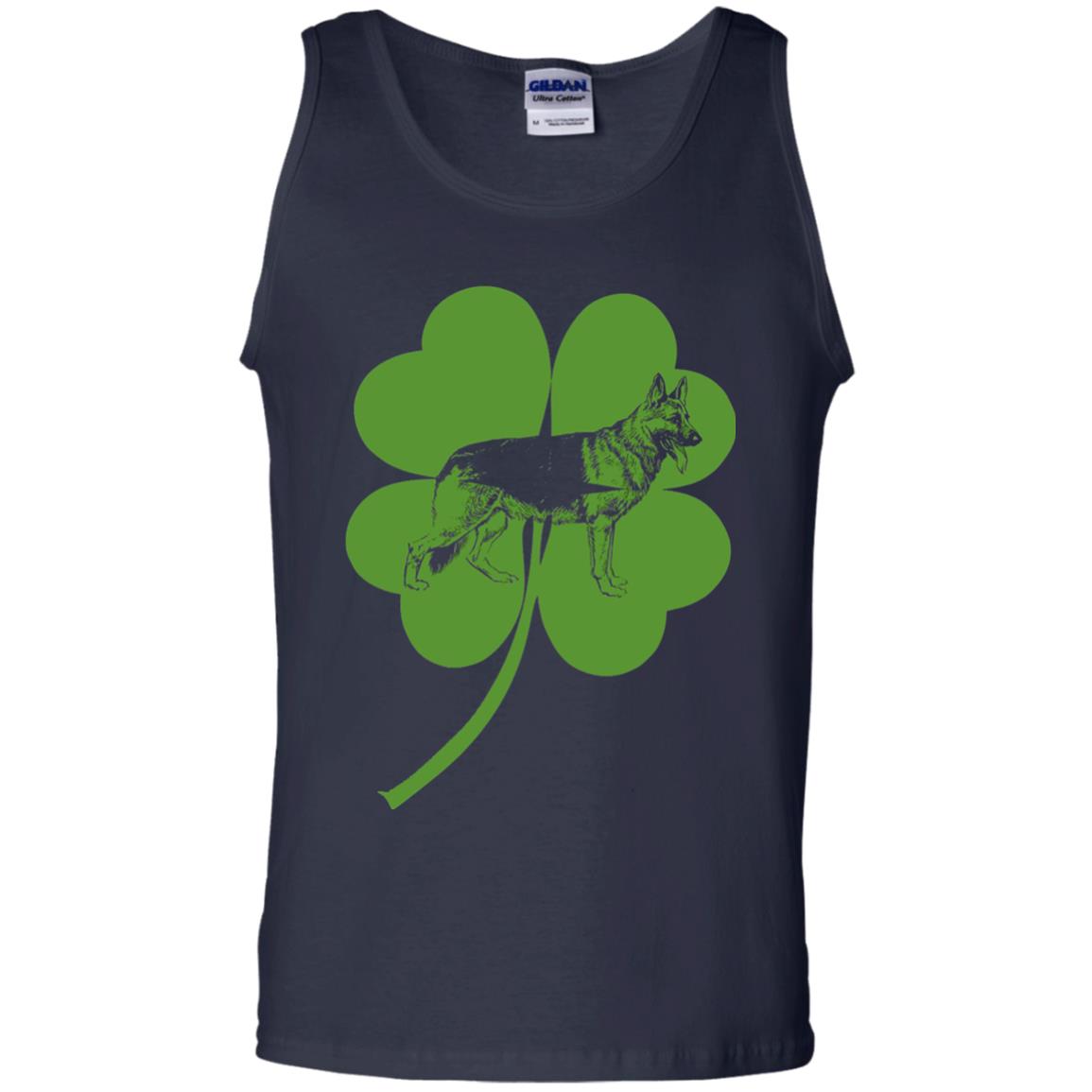 German Shepherd Shamrock St. Patrick_s Day T-shirt Navy