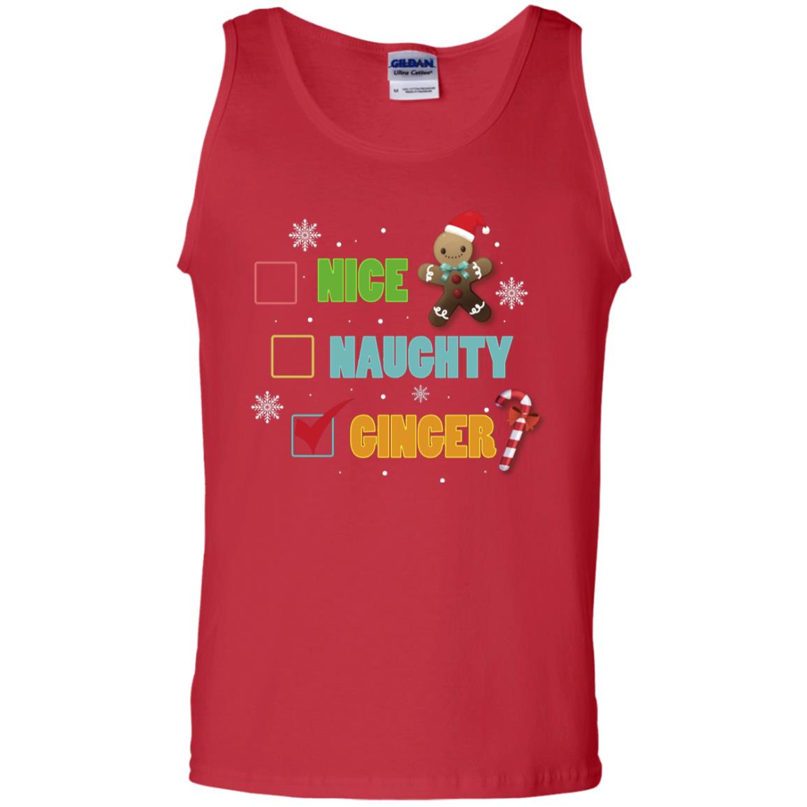 Nice Naughty Ginger X-mas List Gift Shirt Red
