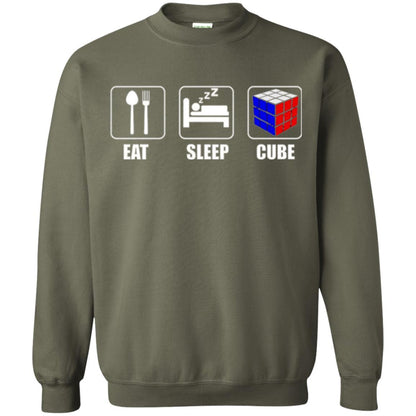 Rubik Lover T-shirt Eat Sleep Cube T-shirt Military Green