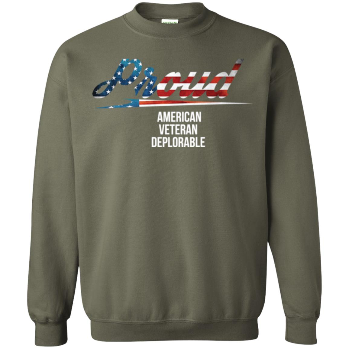 Veteran T-shirt Proud American Veteran Deplorable Military Green