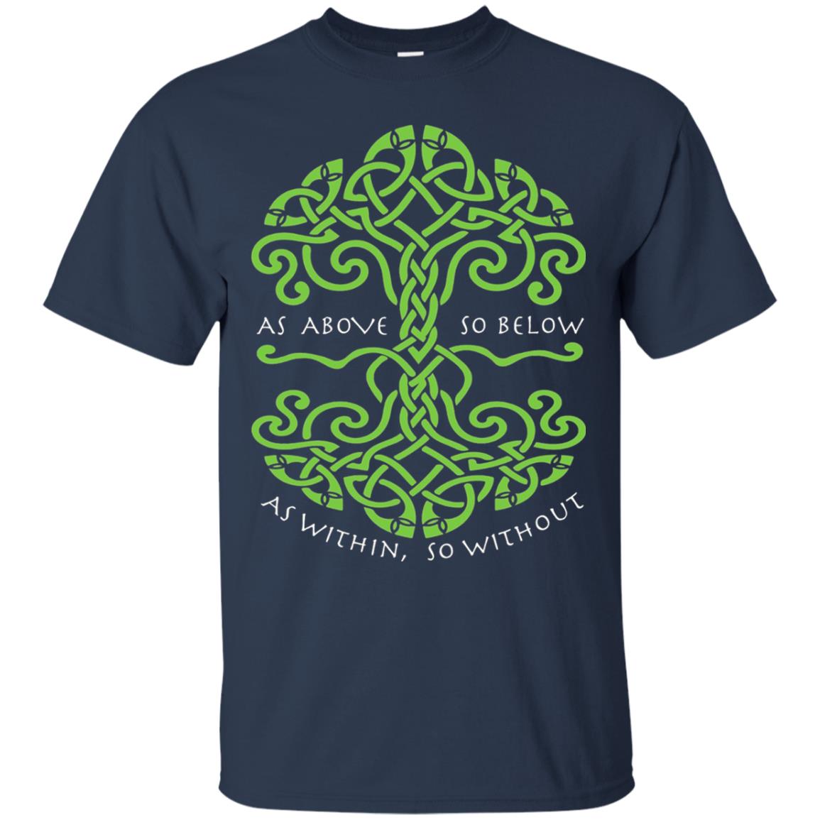 As Above So Below Wiccan Pagan Witche T-shirt Navy