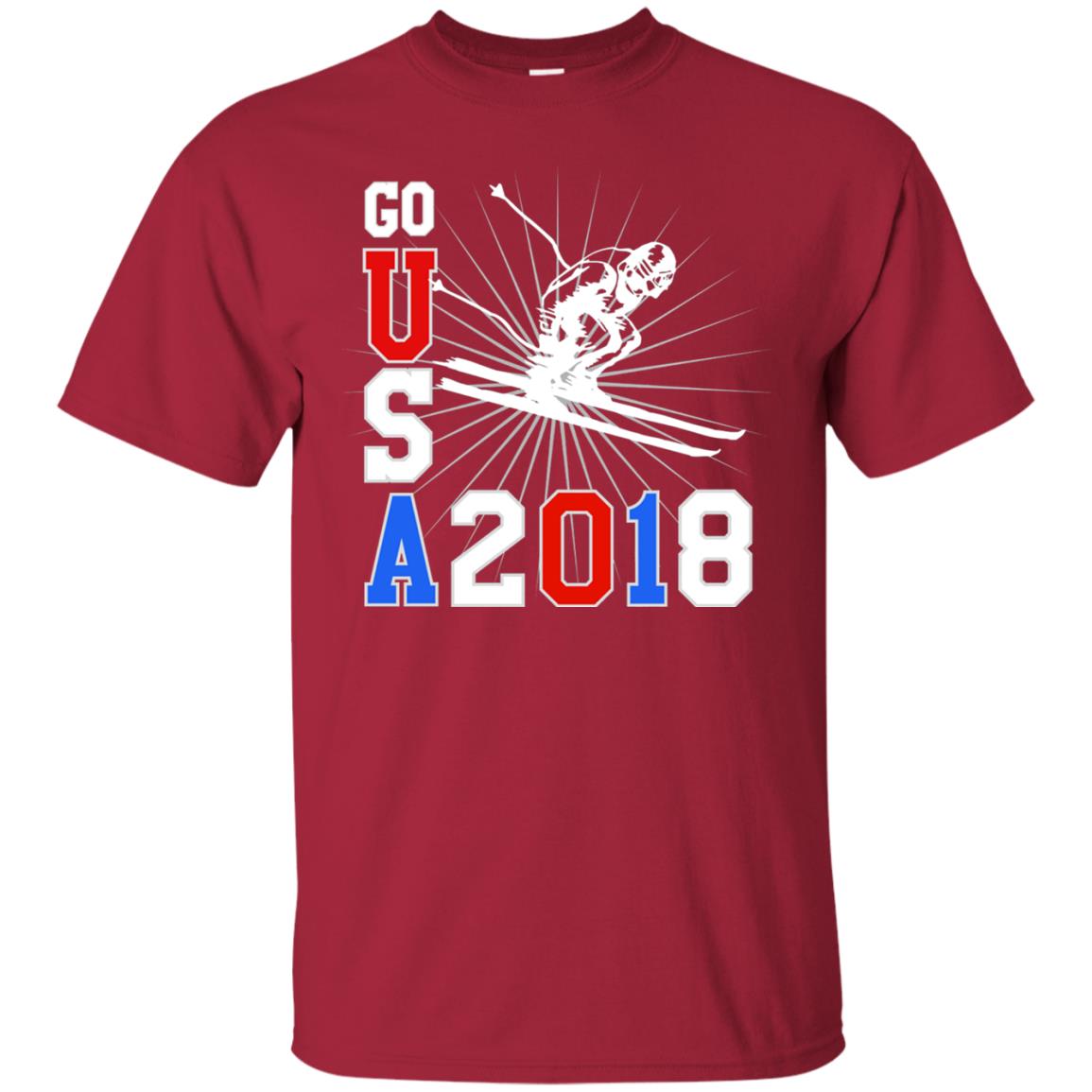 Alpine Skiing T-shirt Go Usa 2108 Cool Cardinal