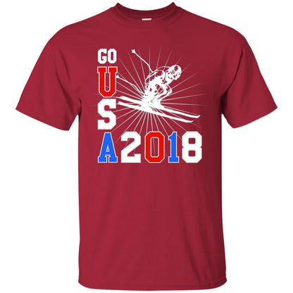 Alpine Skiing T-shirt Go Usa 2108 Cool Cardinal