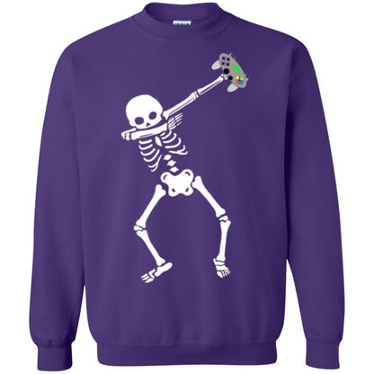 Gamer T-shirt Dabbing Skeleton Purple