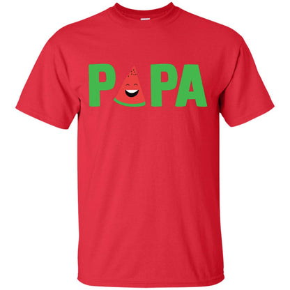 Papa Watermelon Funny Summer Melon Fruit Shirt For Mens Red