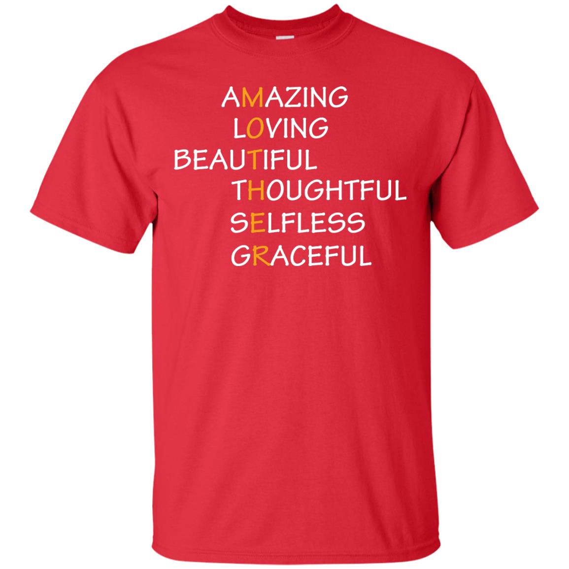 Amazing Loving Beautiful Thoughtful Selfless Graceful Mother Red