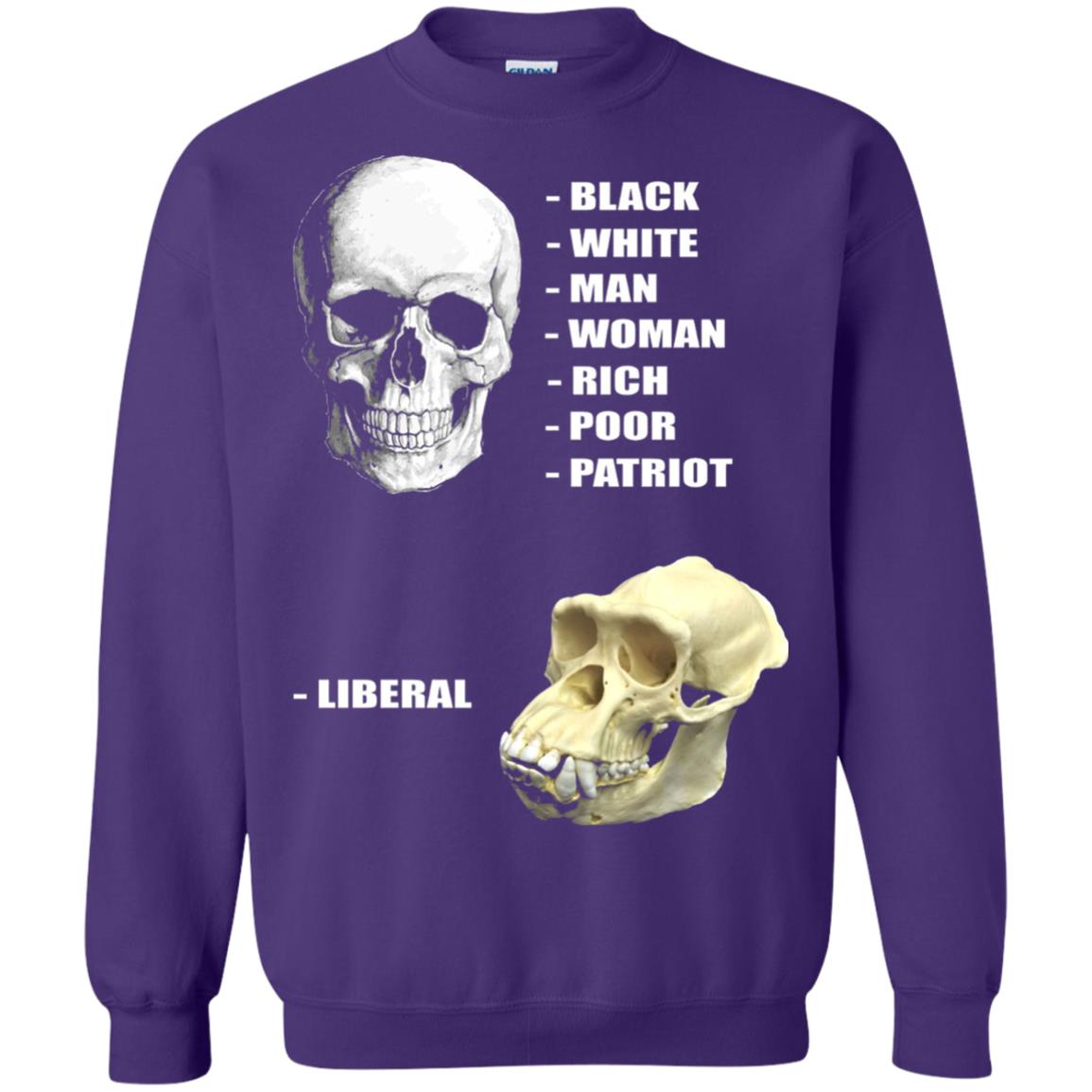 Funny Cool Skulls T-shirt Modern America Patriot Liberal Purple