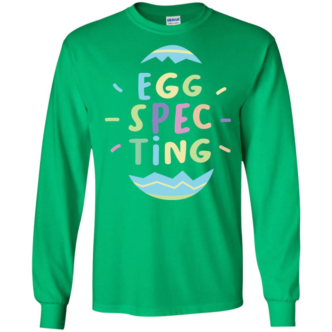 Eggspecting Funny Pregnancy Pregnant Easter Shirt Irish Green