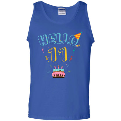 Hello 11 Eleven Years Old 11th 2007s Birthday Gift Shirt Royal