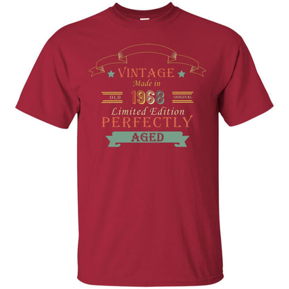 Vintage Made In Old 1968 Original Limited Edition Perfectly Aged 50th Birthday T-shirt Cardinal