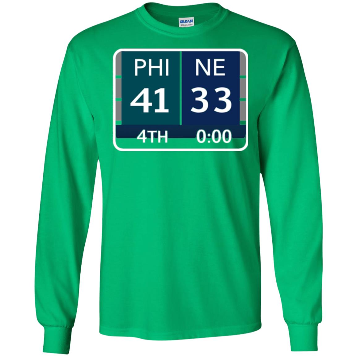 Phi 41 Ne 33 Final Score Football Lover T-shirt Irish Green