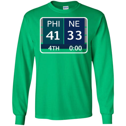 Phi 41 Ne 33 Final Score Football Lover T-shirt Irish Green