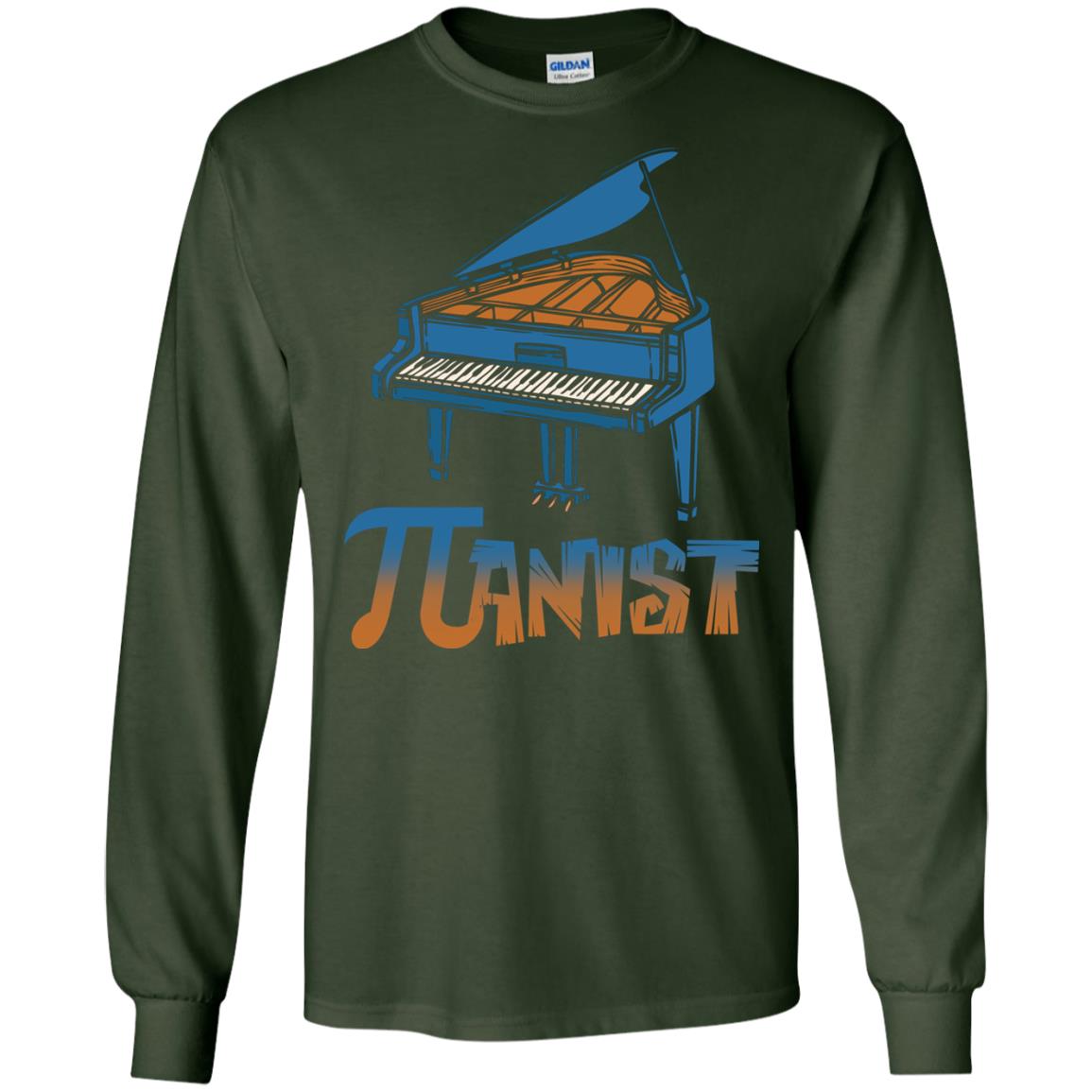 Pianist T-shirt Pi Day With Piano Forest Green