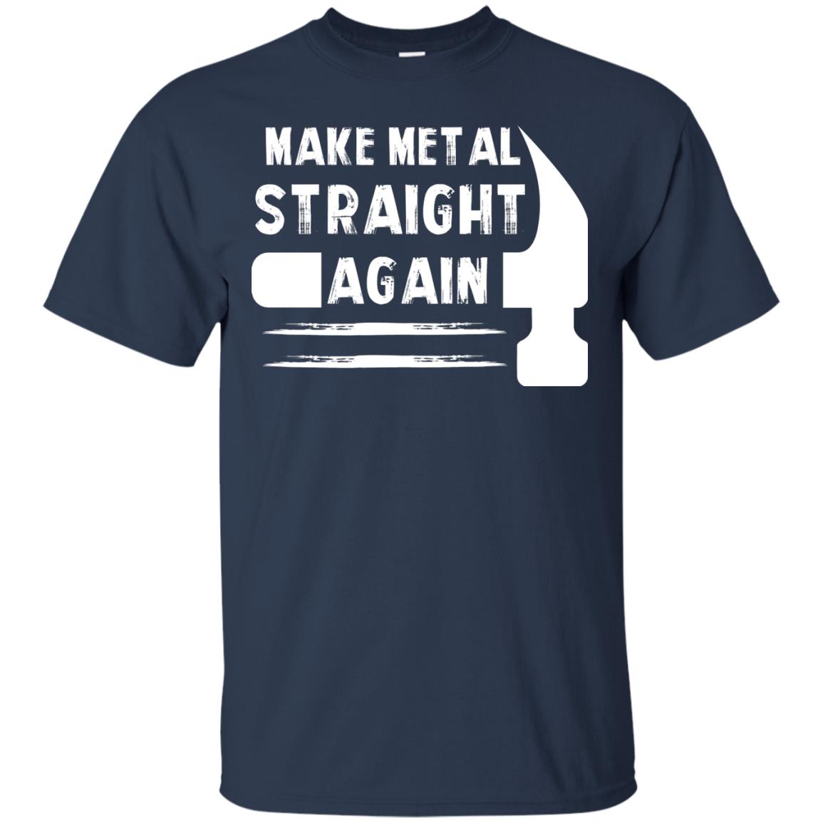 Make Metal Straight Again Mechanic T-shirt Navy