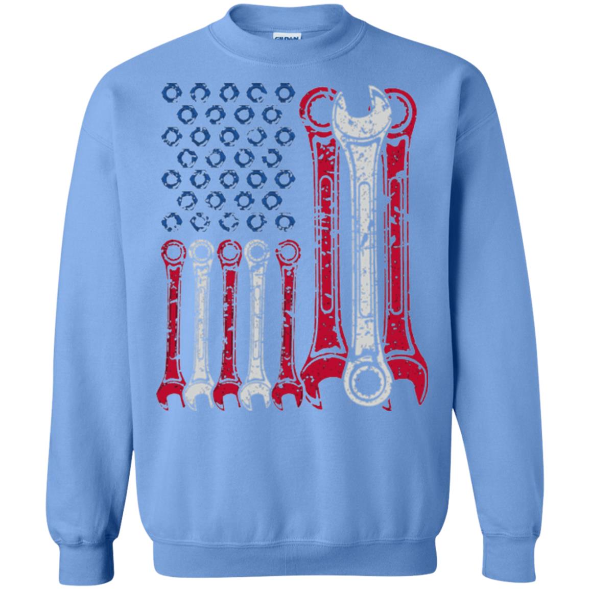 Mechanic T-shirt Usa Red White Blue American Flag Carolina Blue