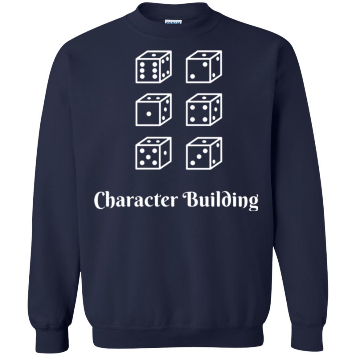 Gamer T-shirt Character Building Rolling Dice Navy
