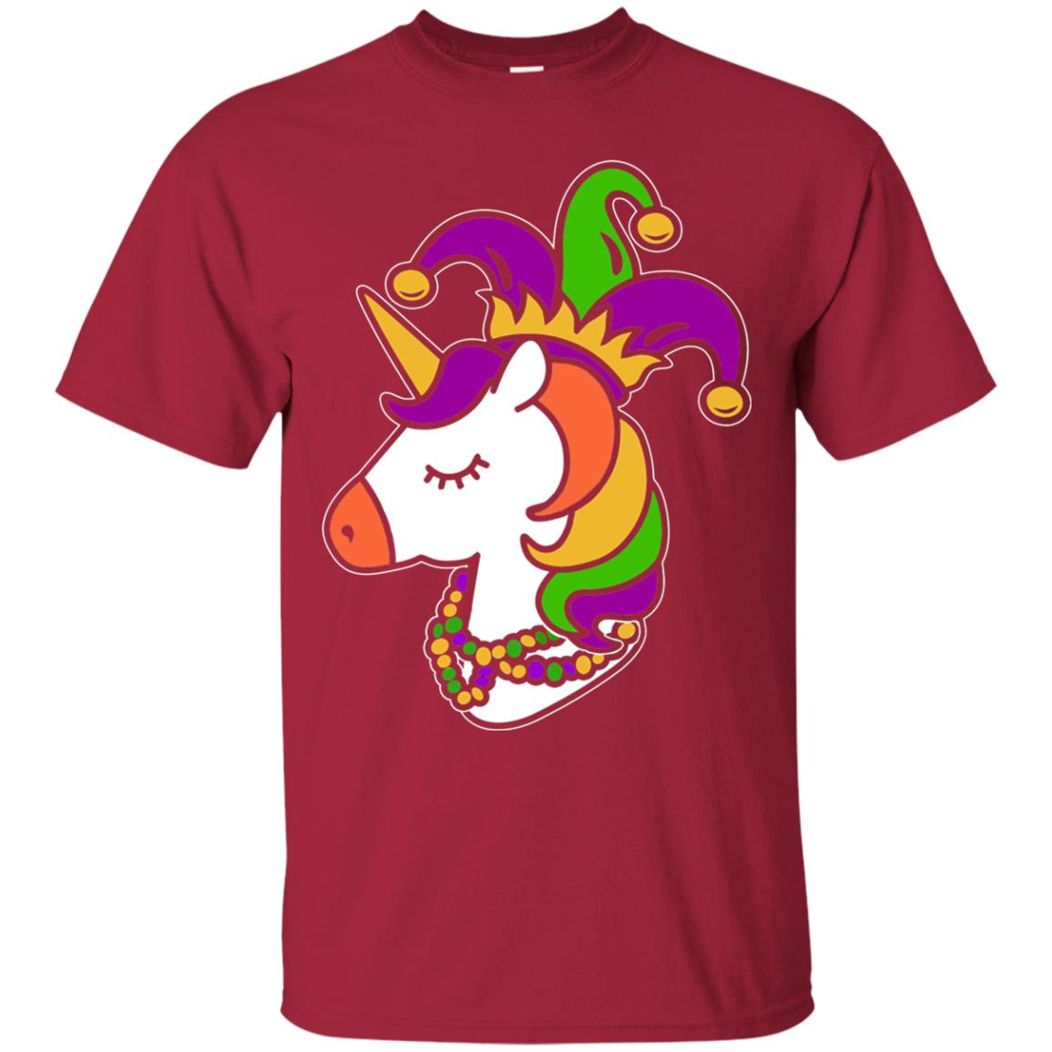 Unicorn Funny Mardi Gras T-shirt Cardinal
