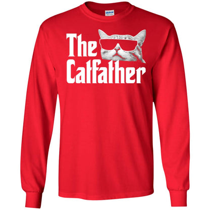 Funny Gift Shirt For Cat Daddy The Catfather T-shirt Red