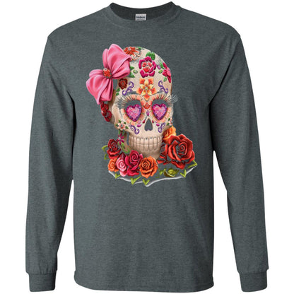 Cinco De Mayo Skull Women Flower Shirt Dark Heather