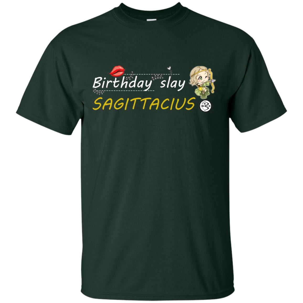 Cute Sagittarius Girl Birthday Lip Slay T-shirt Forest