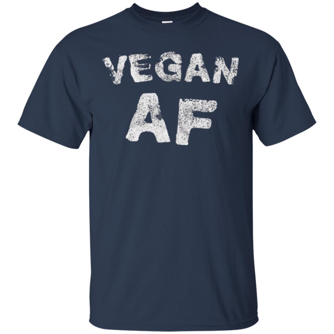 Vegetarian T-shirt Vintage Vegan Af T-shirt Navy