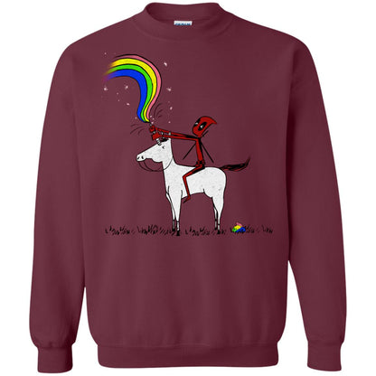 Deadpool With Unicorn Movie T-shirt Maroon