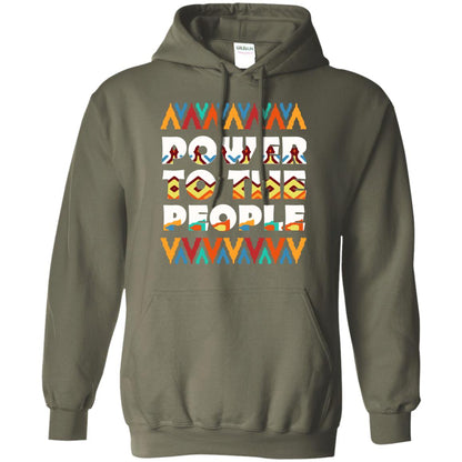 African American T-shirt Power To The People Military Green