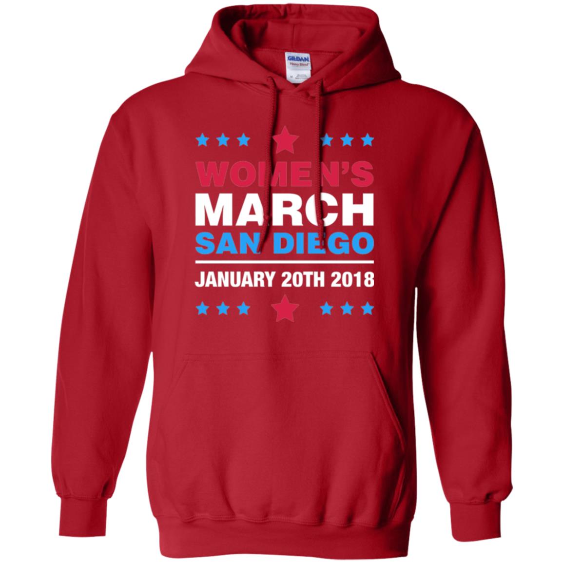 Women's March San Diego January 20th 2018 Protest Women's Right T-shirt Red
