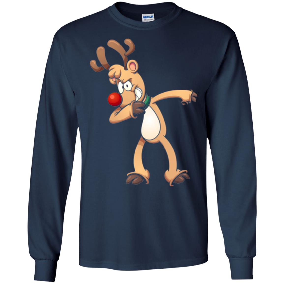 Christmas T-shirt Dabbing Reindeer Navy