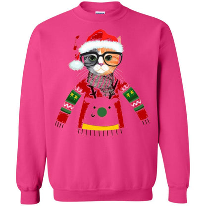 Christmas T-shirt Cat Lover Meowy Christmas T-shirt Heliconia