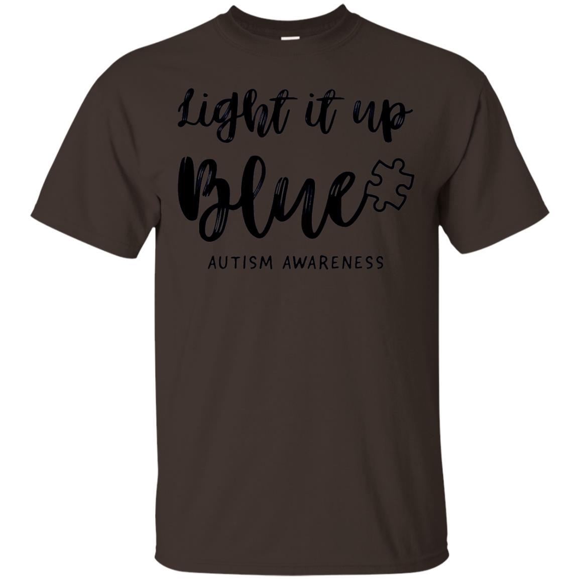 Autism Awareness Shirts Light It Up Blue Dark Chocolate