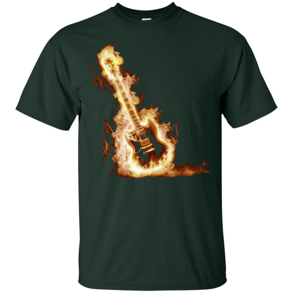 Rock Guitar On Fire T-shirt Forest