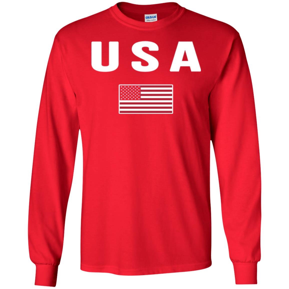 American Flag Us America United States T-shirt Red