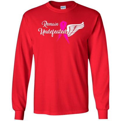 Breast Cancer T-shirt Remain Undefeated Red