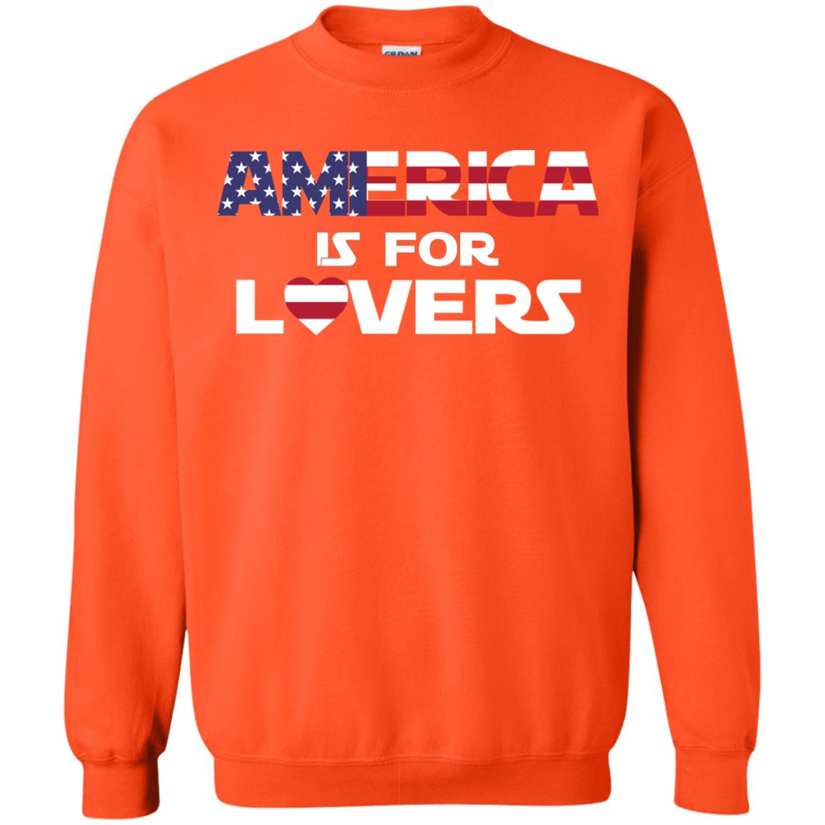 America Is For Lovers Flag Of United States Shirt Orange