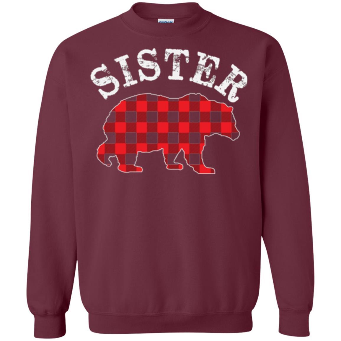 Family T-shirt Red Plaid Sister Bear Maroon