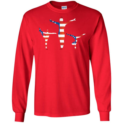 Gymastic T-shirt American Flag Red