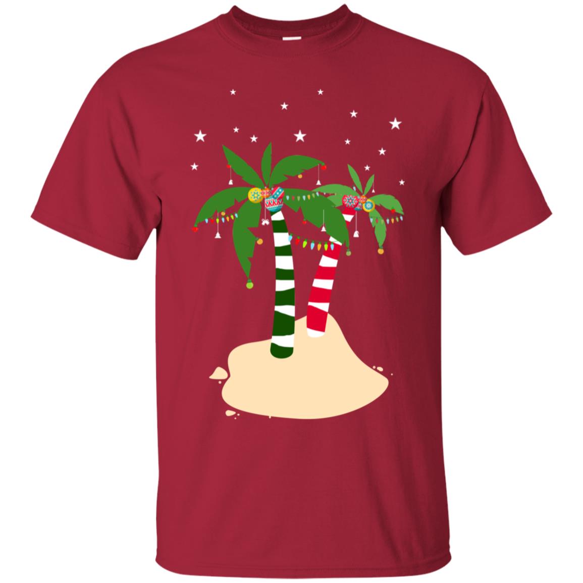 Decorated Tropical Coconut Tree Merry X-mas 2018 Gift Shirt Cardinal