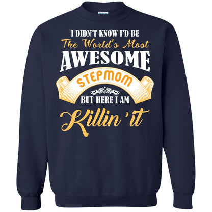 Awesome Stepmom But Here I Am Killin’ It Cool Gift Shirt For Stepmom Navy