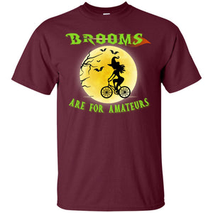 Brooms Are For Amateurs Witches Ride A Bicycle Funny Halloween ShirtG200 Gildan Ultra Cotton T-Shirt